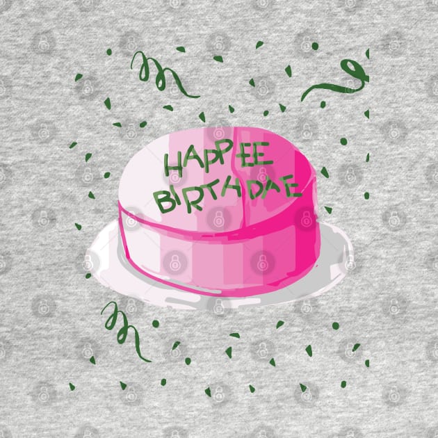 Birthday quotes happee birthdae pink and green frosting birthday cake by eyesasdaggers